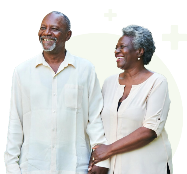 Happy senior couple posing